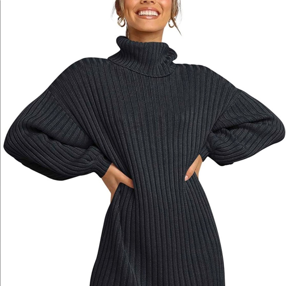 NEW Small black oversized turtleneck sweater dress! Never been worn